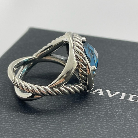 David Yurman Hampton Blue Topaz Infinity Ring - Picture 6 of 10